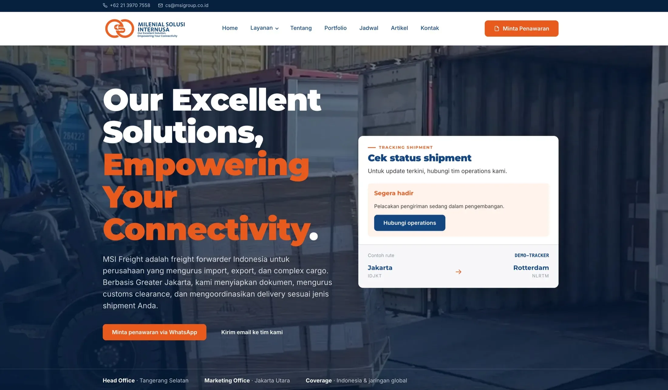 Desain homepage exportimportdept.com yang menjadi referensi implementasi WordPress Desain homepage exportimportdept.com