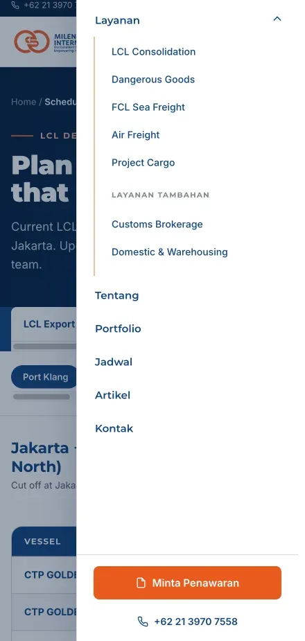 Navigasi mobile website MSI Navigasi mobile website MSI